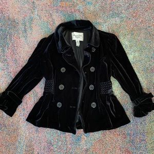Black velvet velvety coat jacket blazer boho